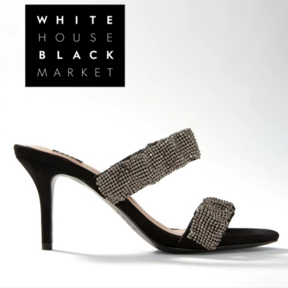 NEW IN BOX Keeley Hematite Strap Mid-Heel Slides Size 7